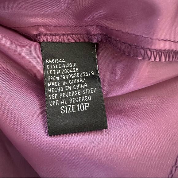 S.L. Fashions Black Iridescent Pink Green Chiffon Party Cocktail Dress Size 10P - Picture 12 of 13